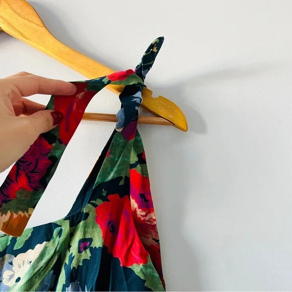 Sezane Dorotha Dress Floral Midi Trianon Print Tie Strap Slit Dress Size 6 US - Picture 3 of 9